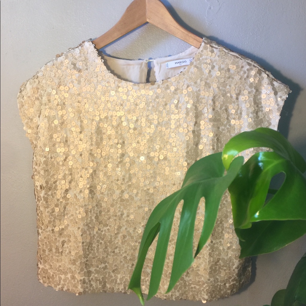 Mango Sequin Top